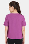 Rosaline Easy Movement Relaxed Top - Wild Aster — thumbnail 3